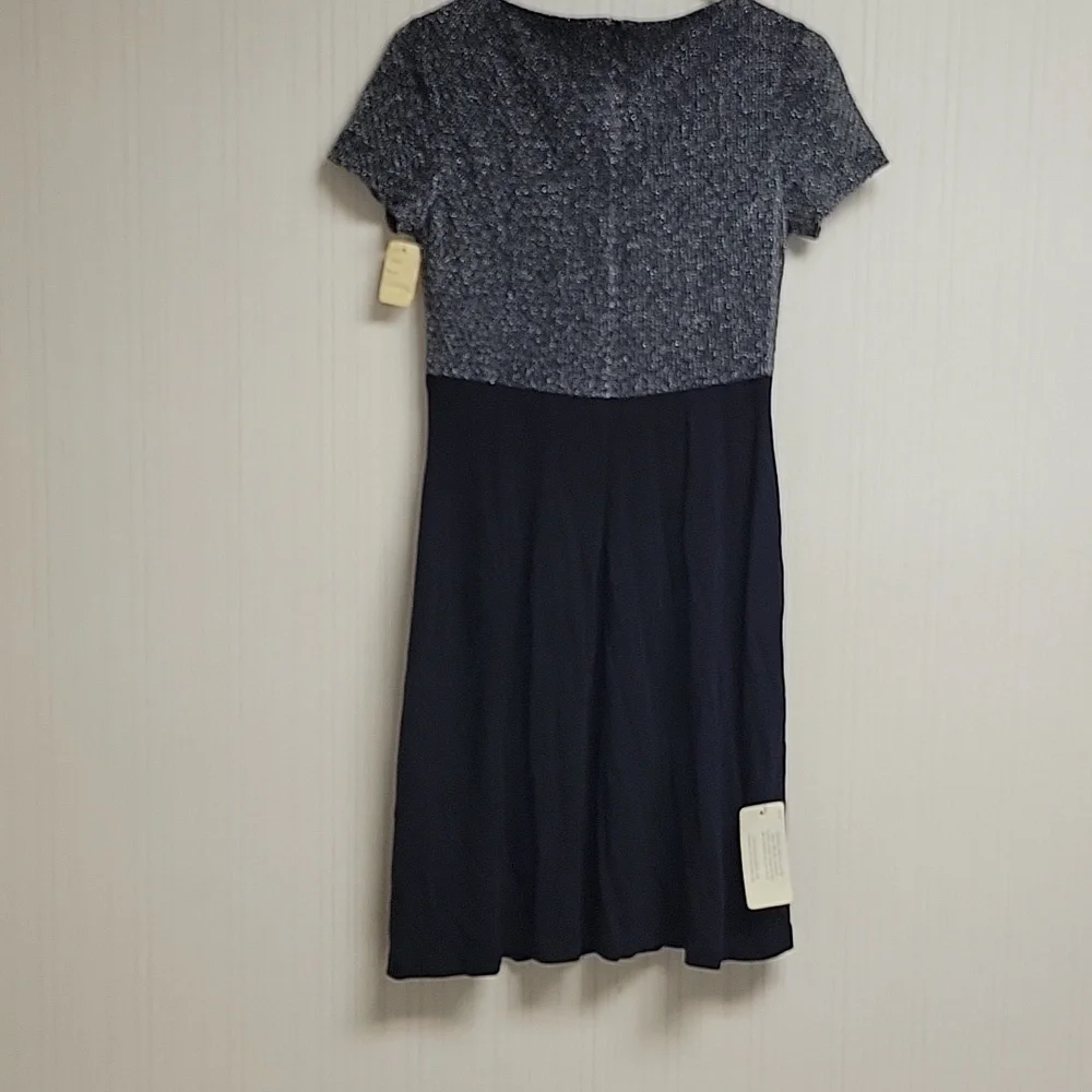Andrea Polizzi For Rex Lester, Navy & Silver Slinky After 5 Dress, Women's 8 New - Picture 4 of 8